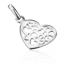 Ciondolo d'argento 925 - piccolo cuore filigranato