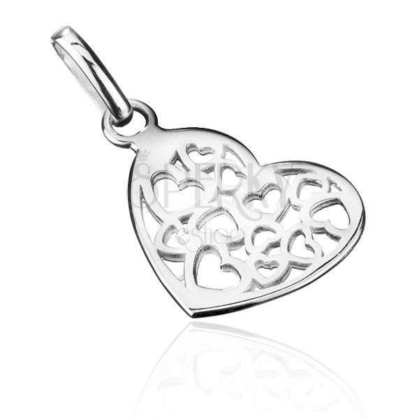 Ciondolo d'argento 925 - piccolo cuore filigranato