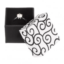 Scatola da regalo per anello - dado bianconero con ornamenti