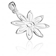 Ciondolo d'argento 925 - fiorellino con petali intagliati
