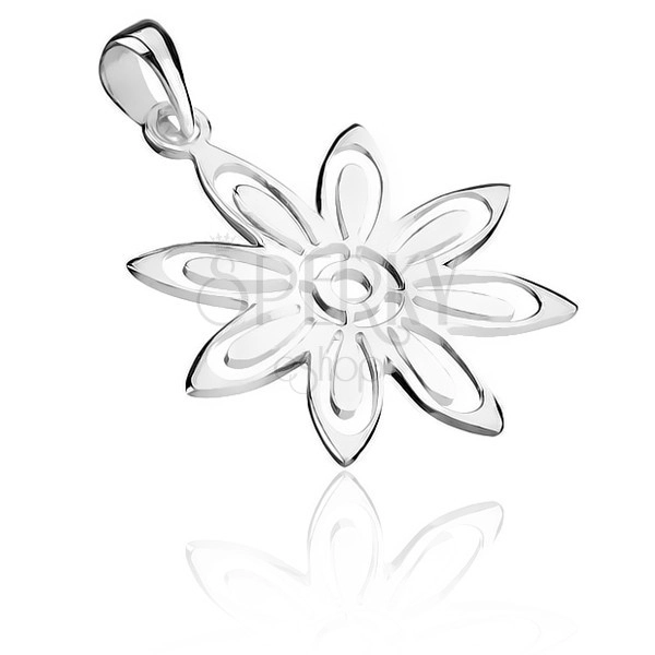 Ciondolo d'argento 925 - fiorellino con petali intagliati