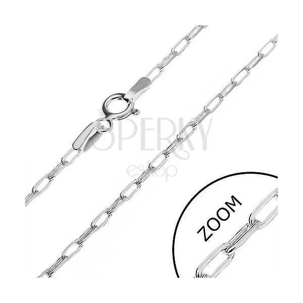 Catena in argento 925 - maglie ovali sottili smussate, 1,8 mm