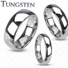 Fede in tungsteno - anello lucido, liscio color argento