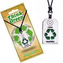 Collana ecologica - segno lucido con il simbolo del riciclaggio