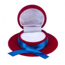 Scatola vellutata per anello oppure orecchini - cappellotto rosso
