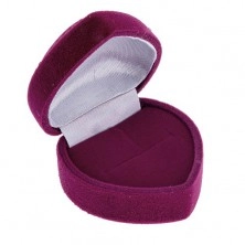Scatola da regalo per anello, viola-rosa cuore vellutato