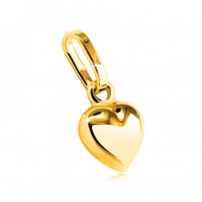 Ciondolo in oro 585 - piccolo cuore sporgente con superficie lucida