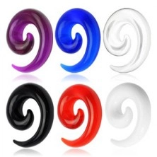 Taper fatto di acrilico UV, forma di spirale colorata