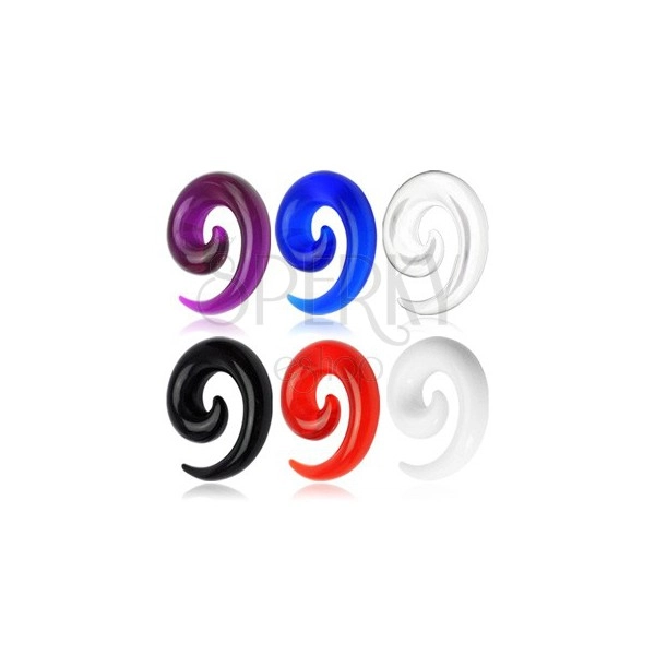 Taper fatto di acrilico UV, forma di spirale colorata