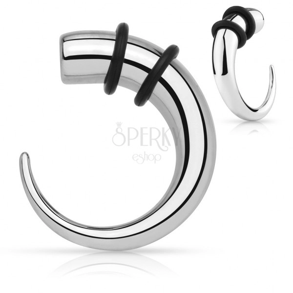 Espansore in acciaio inox - gancio in color argento con anelli in caucciù nero
