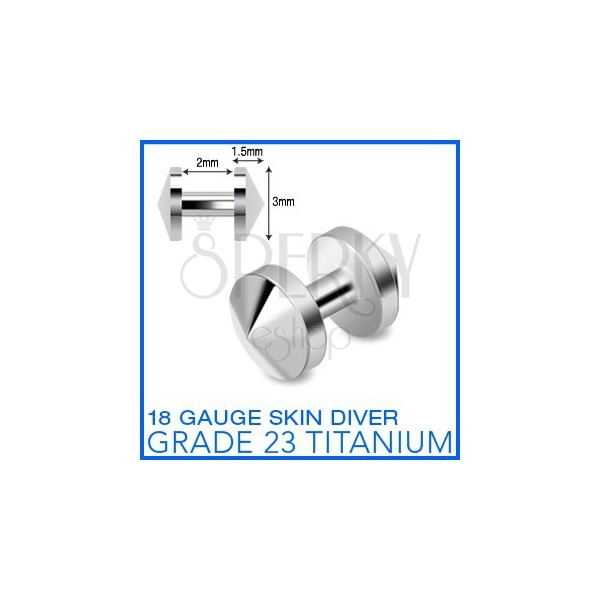 Piercing microdermal "skin diver" di titanio con punta