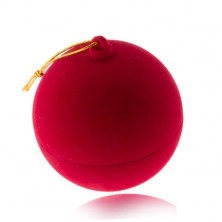 Scatola vellutata per anello, pallina di Natale rossa