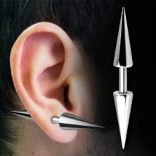 Piercing in acciaio all'orecchio, piano con punte, diverse dimensioni