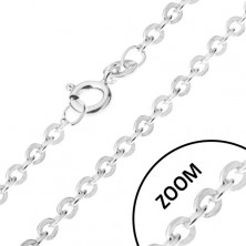 Catena con maglie collegate perpendicolarmente in argento 925, larghezza 1,2 mm, lunghezza 460 mm