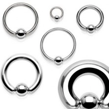 Piercing in acciaio inossidabile - anello lucido e pallina