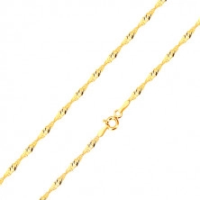Catena in oro giallo 14K – maglie piatte ovali, lucide, spirale, 500 mm