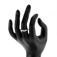 Anello di fidanzamento in argento 925 con zircone rotondo levigato