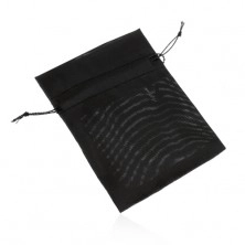 Sacchetto in organza per regalo, colore nero, superficie liscia lucida