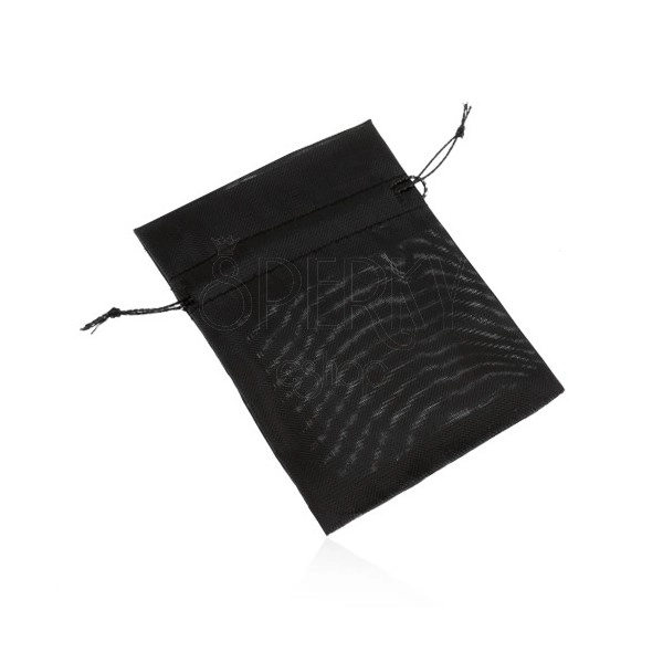 Sacchetto in organza per regalo, colore nero, superficie liscia lucida
