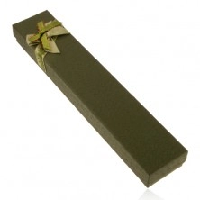 Scatola da regalo per catena e orologio, tonalità verde scura, fiocco