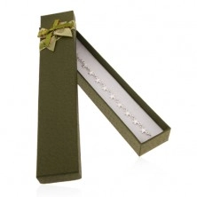 Scatola da regalo per catena e orologio, tonalità verde scura, fiocco