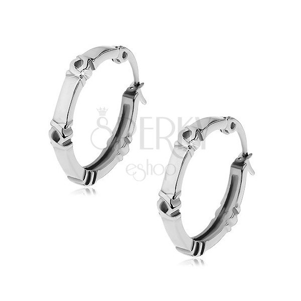 Orecchini in acciaio - cerchi con modello creolo, colore argento