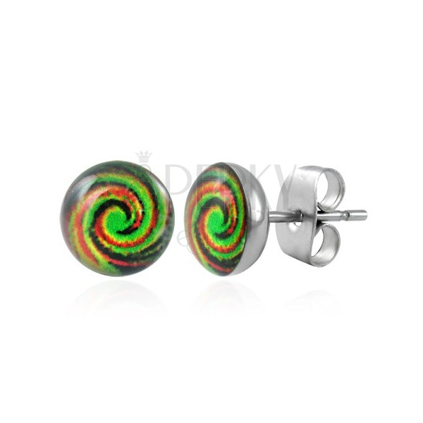 Orecchini in acciaio - GAY PRIDE - spirale nei colori dell'arcobaleno