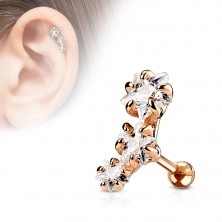 Piercing all'orecchio, arco composto da tre stelle in zircone