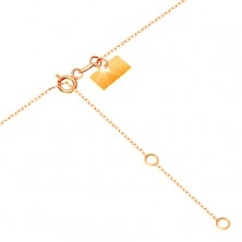 Collana in oro 375 - catena con maglie ovali, arco in zircone e fiocco lucido