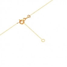Collana in oro 375 - catena sottile, simbolo infinito con zircone chiaro  cuore