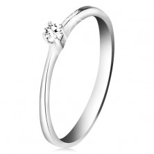 Anello brillante realizzato in oro bianco 585 - diamante chiaro, brillante in montatura a quattro punti