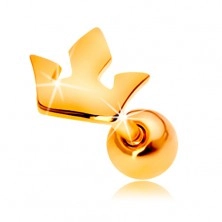 Piercing all'orecchio in oro giallo 14K - piccola corona a tre punte