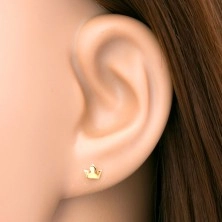 Piercing all'orecchio in oro giallo 14K - piccola corona a tre punte