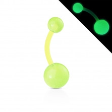 Piercing all'ombelico in Bioflex - palline con piccole bolle, si illumina al buio