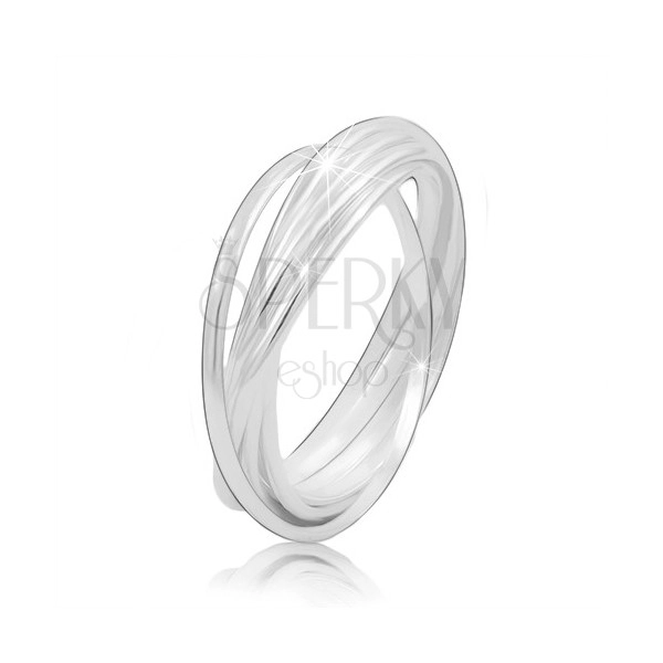 Anello in argento 925 - anelli sottili, intrecciati, superficie lucida e liscia