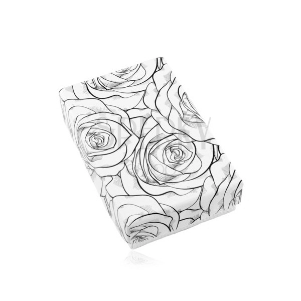Confezione regalo bianco e nero per collana o set, modello rose