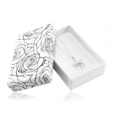 Confezione regalo bianco e nero per collana o set, modello rose