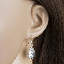 Set in argento 925 - ciondolo e orecchini, lacrima incisa con zirconi chiari