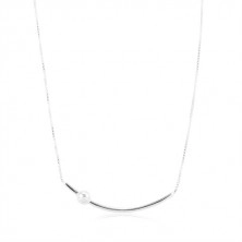 Collana regolabile im argento 925, arco sottile con pallina, catena angolare