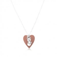 Collana in argento 925 - cuore color rame con simbolo INFINITY