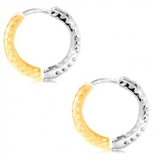 Orecchini in oro 14K - anello in oro giallo e bianco, fori