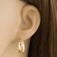 Orecchini rotondi in oro 14K - perline in oro bianco, piccoli ritagli