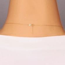 Collana in oro 375 - catena sottile con ciondolo e cerchio brillante, liscio