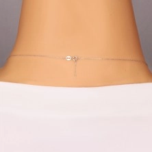 Collana in oro bianco 375 - catena sottile, cerchio brillante con zircone