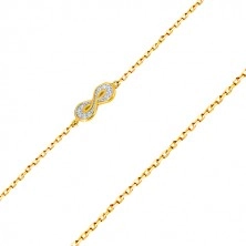 Bracciale in oro 585 - simbolo dell'infinito con piccoli zirconi
