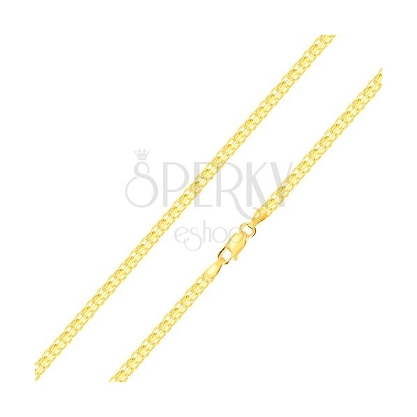 Catena in oro giallo - maglie unite alternativamente, 450 mm