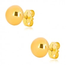 Orecchini in oro giallo 375 - semplice semicerchio, superficie brillante, 7 mm