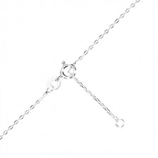 Collana in argento 925 - ippopotamo decorato con smalto nero, catena brillante