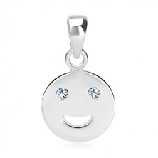Ciondolo in argento 925 - icona brillante facciono sorridente con occhi brillanti in zircone