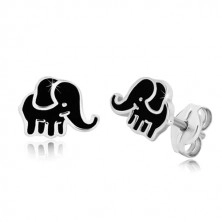 Orecchini in argento 925 - elefante con smalto nero